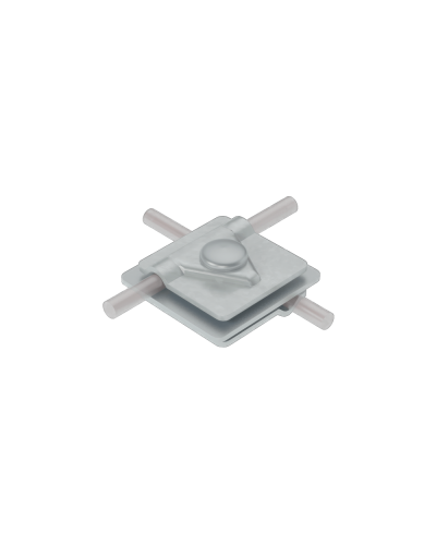 Универсальный соединитель для прутка Ø 5-10 мм с 3 пластинами 40х40 мм CU КМ-Профиль (3USM-D5-10 CU) в Симферополе Аксессуары для лотков Pintop.ru