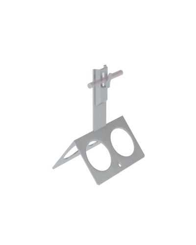 Коньковый держатель зажимной с широким основанием для прутка Ø 5-8 мм H80 мм CU КМ-Профиль (BKDZ-H80-D5-8 CU) в Симферополе Монтажные материалы Pintop.ru