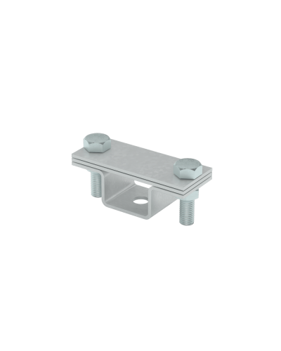 Универсальный держатель на мостовой опоре для полосы до 40 мм с 2 пластинами КМ-профиль (UDMO2-B40) в Симферополе Монтажные материалы Pintop.ru