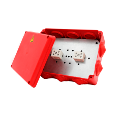 Коробка распределительная огнестойкая КРОПС-П5, IP54, габаритные размеры 190х140х70 мм, для кабелей сечением до 4 мм2, 12 клемм КМ-Профиль (FRJB-KM-P5-4-12-КРОПС-IP54)