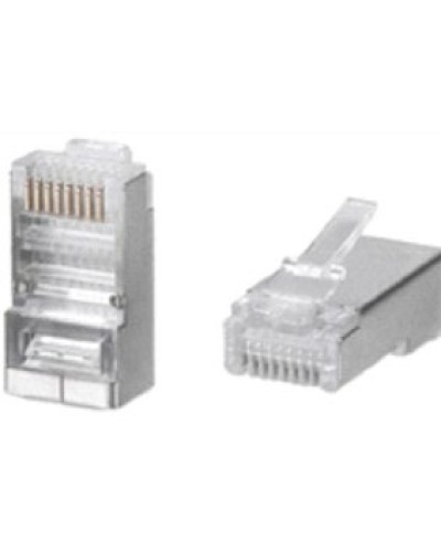 Разъем RJ-45(8P8C) под витую пару, категория 5e (50 µ/ 50 микродюймов), универсальный (для одножильного и многожильного кабеля) экранированный (100 шт) в Симферополе Коннекторы и разъемы Pintop.ru