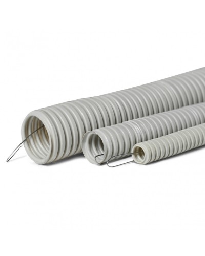 Труба гофрированная тяжелая самозатухающая ТГТ СЗПВХ 32 мм с зондом (50 м) ПожТехКабель в Симферополе Труба гофрированная Pintop.ru