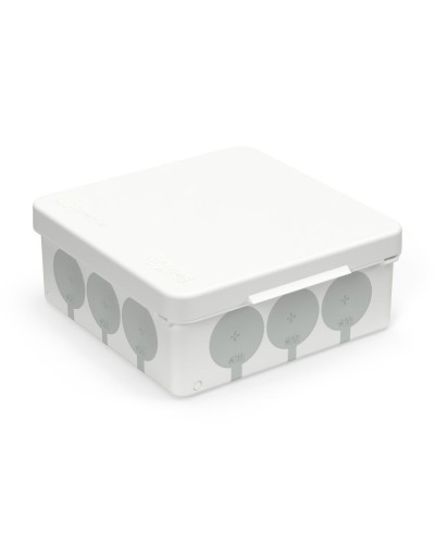 Коробка распред. 60-0303-9003с двухкомп. (HF) белая с серым 100х100х40 (90шт/кор) Промрукав (60-0303-9003с) в Симферополе Распределительные коробки Pintop.ru