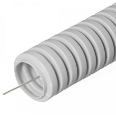 Труба гофрированная ПВХ тяжелая 750 Н серая с/з д20 (50м/уп) Промрукав (PR.0120415)