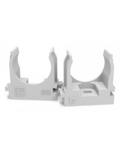 Крепеж-клипса для труб для монтажного пистолета серая в п/э д25 (100шт/700шт уп/кор) Промрукав (PR13.0121) в Симферополе Держатели, клипсы, скобы Pintop.ru