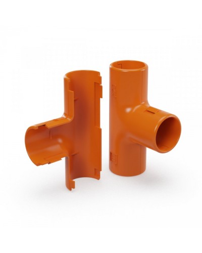Тройник разборный оранжевый d25 мм (30шт/300шт уп/кор) Промрукав (PR13.1160) в Симферополе Повороты, муфты, тройники Pintop.ru