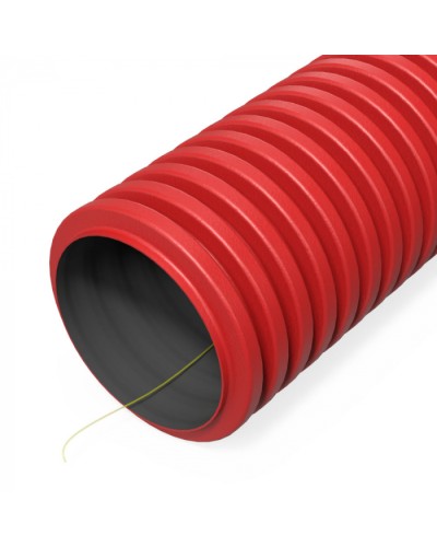 Труба гофр. двуст. ПНД гибкая тип 1250 (SN26) с/з красная d110 мм (50м/100м уп/пал) Промрукав (PR15.00981) в Симферополе Труба гофрированная Pintop.ru