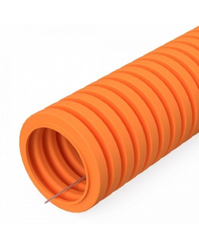 Труба гофрированная ПВХ легкая 350 Н оранжевая с/з d25 мм (50 м/2600 м уп/пал) Промрукав (PR01.0132) в Симферополе Труба гофрированная Pintop.ru