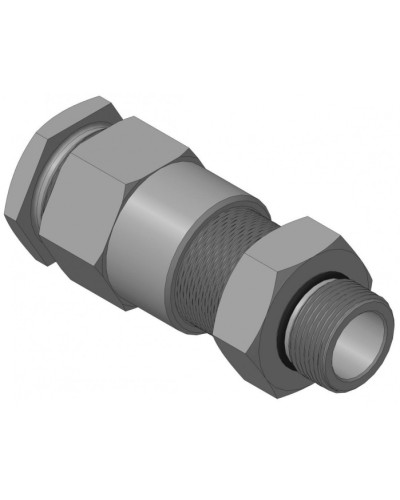 Кабельный ввод для бронированного кабеля с двойным уплотнением резьбой G3/4, внешним диаметром кабеля D=18-22 мм и проходным диаметром кабеля d=8-12 мм Спектрон КВБ-22/12-2У-М-G3/4 в Симферополе Аксессуары для кабель-канала Pintop.ru