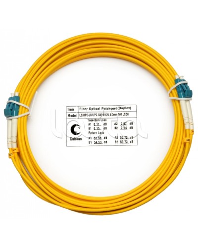 Шнур оптический duplex LC-LC 9/125 SM 1 м LSZH Cabeus FOP(d)-9-LC-LC-5M в Симферополе Патч-корды оптические Pintop.ru