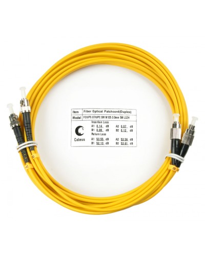 Шнур оптический duplex FC-ST 9/125 sm 5м LSZH Cabeus FOP(d)-9-FC-ST-5m в Симферополе Патч-корды оптические Pintop.ru