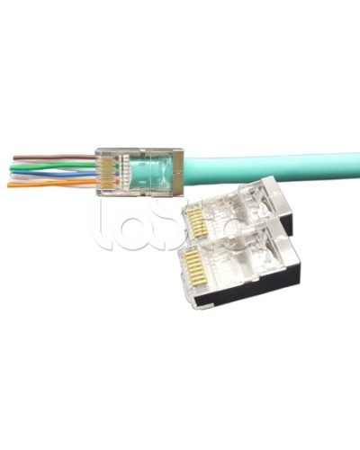 Разъем легкой оконцовки RJ-45 (8P8C) под витую пару Hyperline (PLEZ-8P8C-U-C6-100) в Симферополе Патч-корды и пигтейлы Pintop.ru