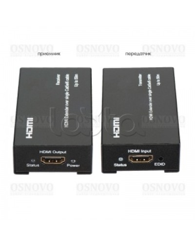 Комплект для передачи HDMI по одному кабелю витой пары CAT5e/6 до 50м OSNOVO TA-Hi/1+RA-Hi/1 в Симферополе Видеоусилители, Модуляторы, Делители Pintop.ru