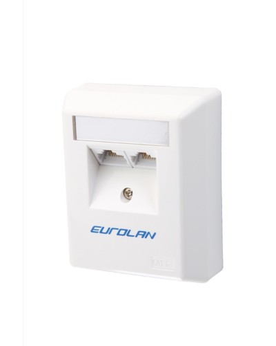Настенная коробка 2-портовая UTP категории 6 угловая, белый Eurolan (12D-U6-02WT) в Симферополе Розетки компьютерные и телефонные Pintop.ru
