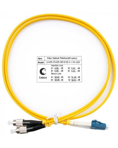 Шнур оптический duplex LC-FC 9/125 SM 1 м LSZH Cabeus FOP(d)-9-LC-FC-1M в Симферополе Патч-корды оптические Pintop.ru