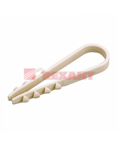 Дюбель-хомут 19-25, белый (100шт/уп) REXANT 07-4503 в Симферополе Стяжки-хомуты Pintop.ru