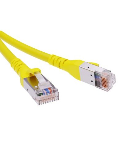 Патч-корд экранированный CAT6A SF/UTP 4х2, LSZH, желтый, 1м DKC RN6ASF4510YL в Симферополе Патчкорды (медные) Pintop.ru