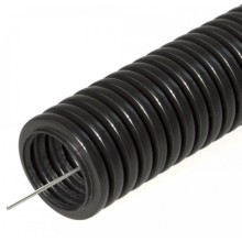 Труба гофрированная ПНД тяжёлая 750 Н безгалогенная (HF) стойкая к ультрафиолету черная с/з д40 (15м/960м уп/пал) Промрукав (PR.024041)