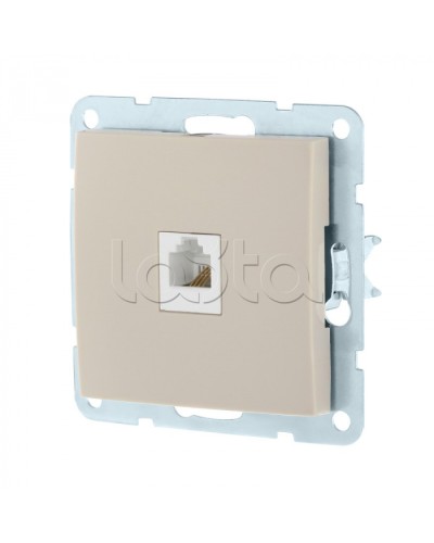 Розетка телефонная RJ-12 с накладкой (бежевый) LK60 Экопласт (865501-1) в Симферополе Розетки компьютерные и телефонные Pintop.ru