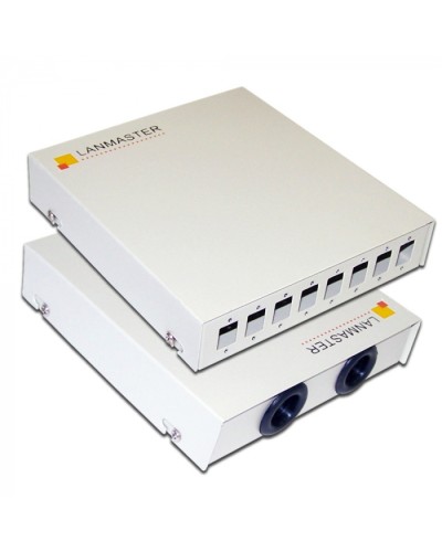 Кросс оптический настенный, металлический, на 8 SC адаптеров LANMASTER (LAN-FOBM-WM-8SC) в Симферополе Кросс оптический Pintop.ru