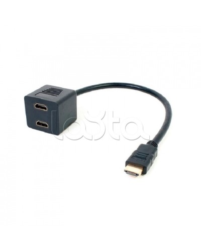 Переходник штекер HDMI - 2 гнезда HDMI (провод) GOLD (10шт/уп) REXANT 17-6832 в Симферополе Проходные адаптеры Pintop.ru