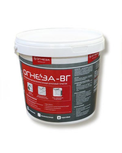 Герметик акриловый противопожарный Огнеза ОГНЕЗА-ВГ, ведро 3 кг., цвет красный в Симферополе Дополнительное оборудование пожаротушения Pintop.ru