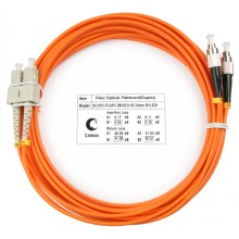 Шнур оптический duplex SC-FC 62,5/125 mm 15м LSZH Cabeus FOP-62-SC-FC-15m