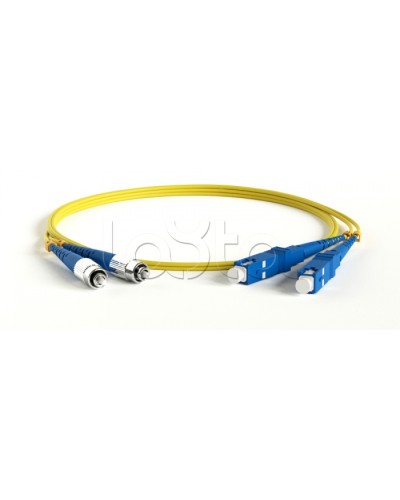 Патч-корд волоконно-оптический одномодовый SM 9/125 (OS2), SC/UPC-FC/UPC, 2.0 мм, duplex, LSZH, 10 м Hyperline FC-D2-9-FC/UR-SC/UR-H-10M-LSZH-YL в Симферополе Патч-корды оптические Pintop.ru