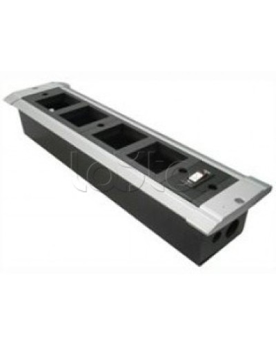 Блок настольный встраиваемый, с выключателем нагрузки на 4 модуля (45х45мм) для креп. к столу (алюмин) Экопласт 70324 в Симферополе Аксессуары для кабель-канала Pintop.ru
