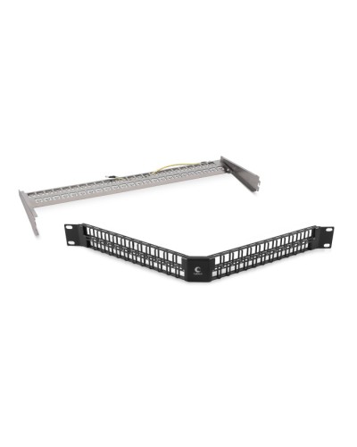 Угловая модульная патч-панель 19, 48 портов, 1U Cabeus (PLBHD-48-CON-SH) в Симферополе Патч панель Pintop.ru