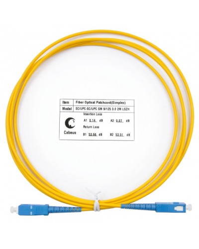 Шнур оптический simplex SC-SC 9/125 SM 2 м LSZH Cabeus FOP(s)-9-SC-SC-2M в Симферополе Патч-корды оптические Pintop.ru