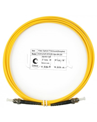 Патч-корд волоконно-оптический SM 9/125 simplex ST-ST LSZH (3 м) Cabeus FOP(s)-9-ST-ST-3M в Симферополе Патч-корды оптические Pintop.ru