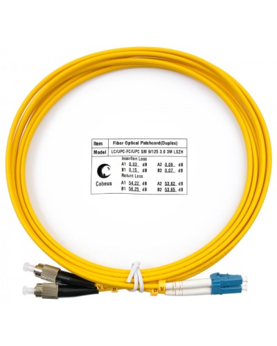 Шнур оптический duplex LC-FC 9/125 sm 3м LSZH Cabeus FOP(d)-9-LC-FC-3m в Симферополе Патч-корды оптические Pintop.ru