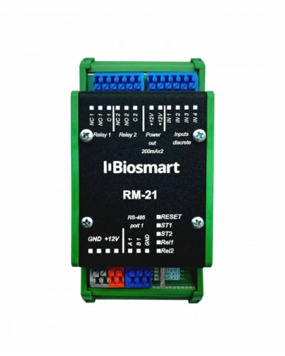 Релейный модуль BioSmart RM-21 OSDP в Симферополе Контроллеры СКУД BioSmart Pintop.ru