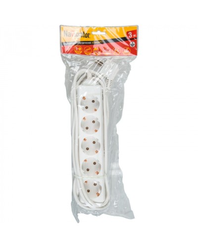 Удлинитель Navigator 71 556 NPE-S-05-500-E-3x0.75с/з 5 гн. 5м в Симферополе Блоки розеток Pintop.ru