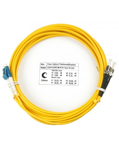 Шнур оптический duplex LC-ST 9/125 sm 5м LSZH Cabeus FOP(d)-9-LC-ST-5m в Симферополе Патч-корды оптические Pintop.ru
