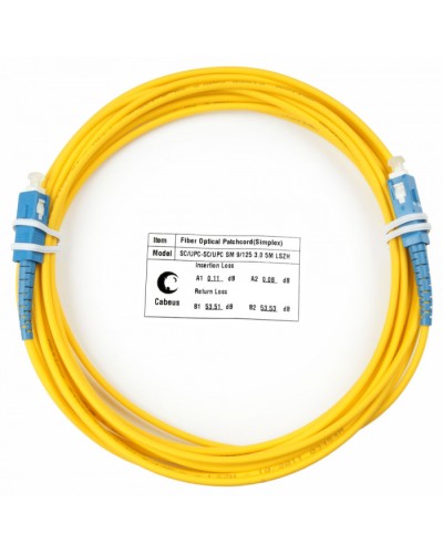 Шнур оптический simplex SC-SC 9/125 sm 7м LSZH Cabeus FOP(s)-9-SC-SC-7m в Симферополе Патч-корды оптические Pintop.ru