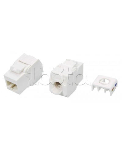 Вставка Keystone Jack RJ-45(8P8C) Hyperline KJ8-8P8C-C5e-180-TLS-WH в Симферополе Модули Keystone Pintop.ru