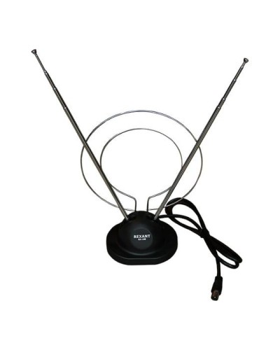 Антенна комнатная телескопическая на подставке «Усы+кольцо», RX-100 REXANT 34-0100 в Симферополе Системы видеонаблюдения Pintop.ru