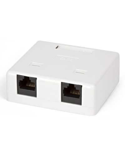 Розетка компьютерная RJ-45(8P8C) Hyperline SB1-2-8P8C-C6-WH в Симферополе Розетки компьютерные и телефонные Pintop.ru