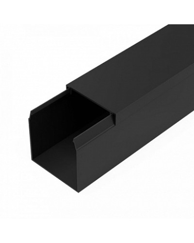 Кабель-канал черный 2-й замок в п/э 40х40 мм (24 м/уп) Промрукав (PR03.0216) в Симферополе Огнестойкие кабельные линии Pintop.ru