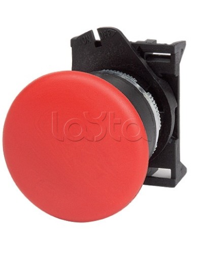 Кнопка грибовидная, прозрачная с фиксацией, красная д. 40 DKC ABHL1M4N в Симферополе Аксессуары для стоек и шкафов Pintop.ru
