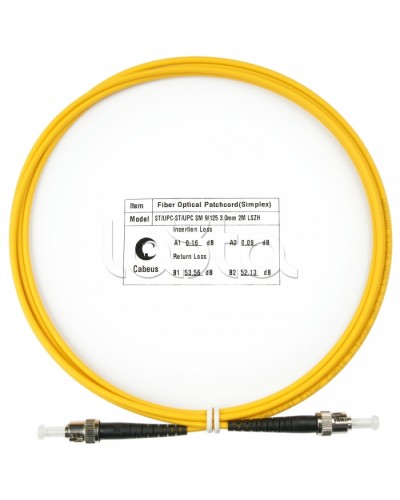 Шнур оптический simplex ST-ST 9/125 sm 2м LSZH Cabeus FOP(s)-9-ST-ST-2m в Симферополе Патч-корды оптические Pintop.ru