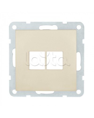 Накладка с суппортом розетки комп. и телеф. на 2 входа (бежевый матовый) БЕЗ механизма LK80 Экопласт (846202-0 в Симферополе Розетки компьютерные и телефонные Pintop.ru
